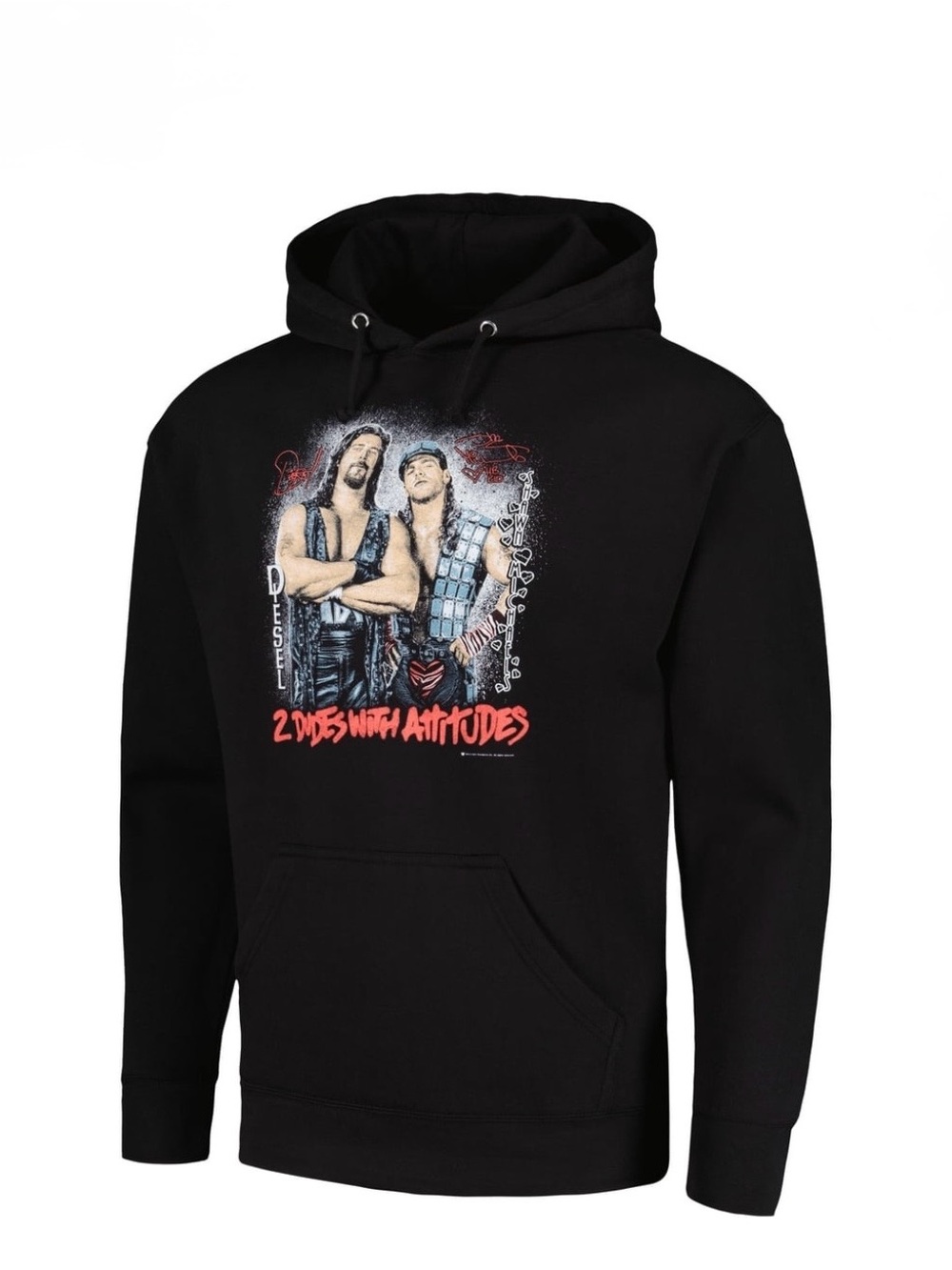 Men's Shawn Michaels & Diesel 2 Dudes With Attitudes Pullover Hoodie NWOT Lg